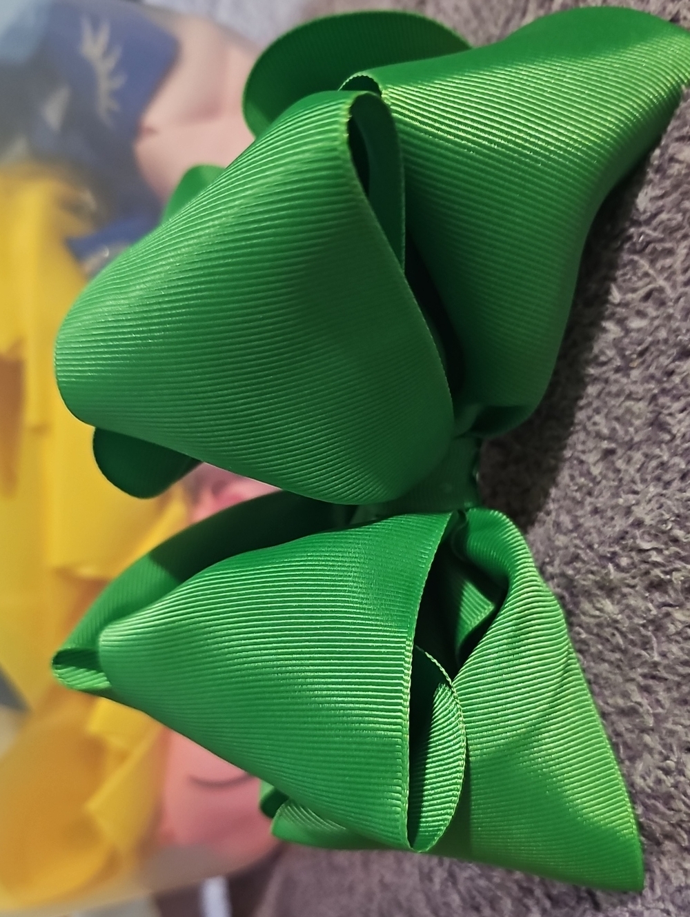 Big Double Stacked Boutuque Bow, Secured on a 3" Alligator Clip with Teeth